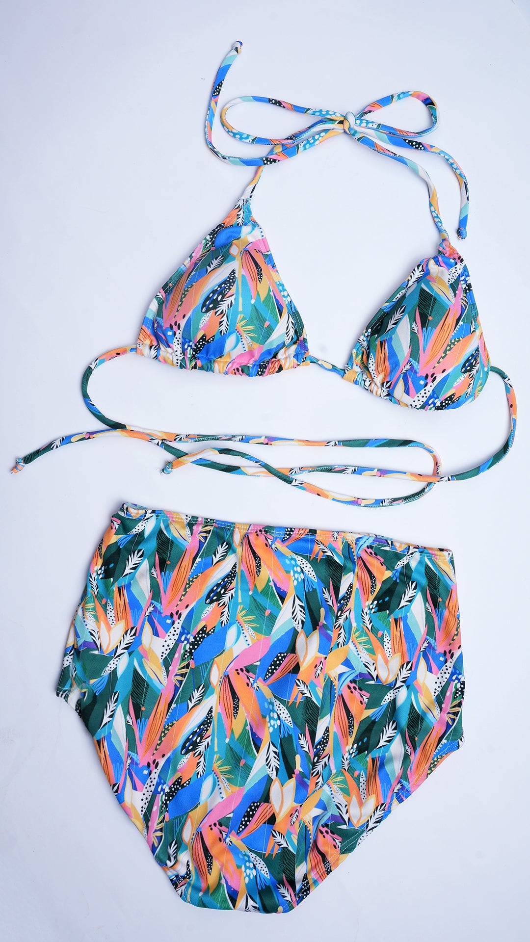 Women's Bikini Print Set Swimsuit Top Filled Bra Swimwear