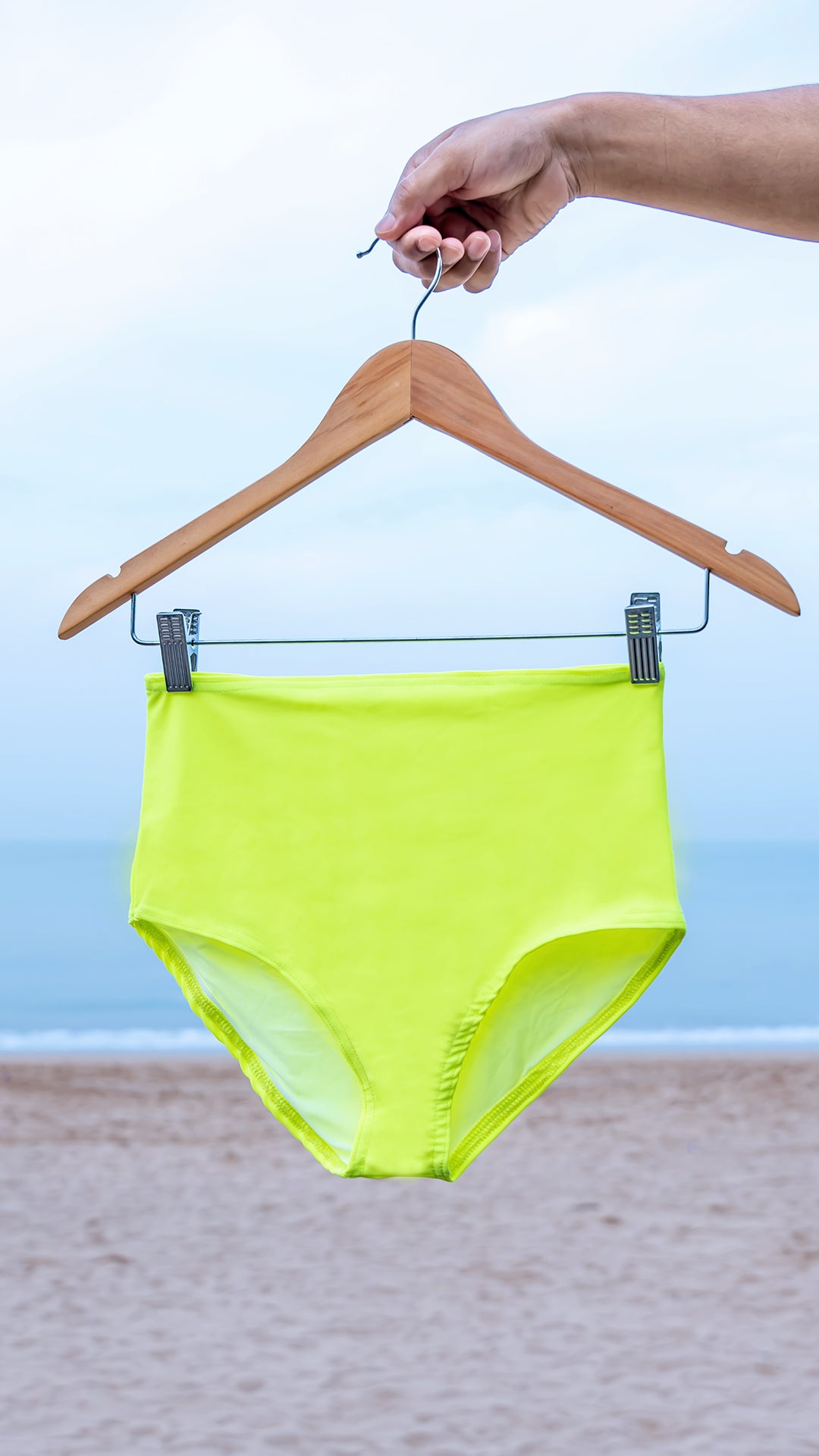 Logut Neon Lime Padded Bikini Top Full Coverage Bikini Bottom