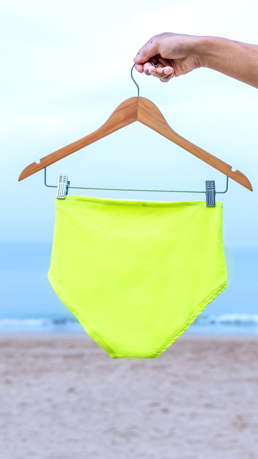 Logut Neon Lime Padded Bikini Top & Full Coverage Bikini Bottom