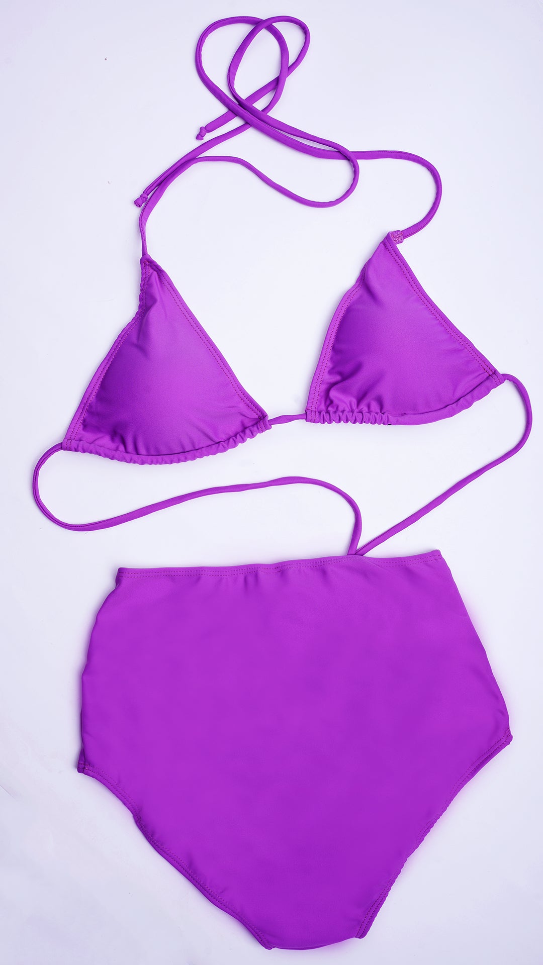 Logut Purple Bikini Padded Top & Full Coverage Bikini Bottom