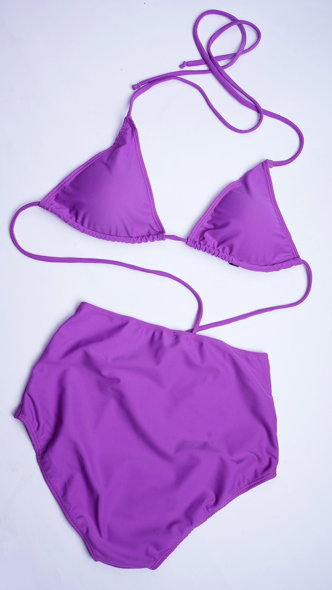 Logut Purple Bikini Padded Top & Full Coverage Bikini Bottom