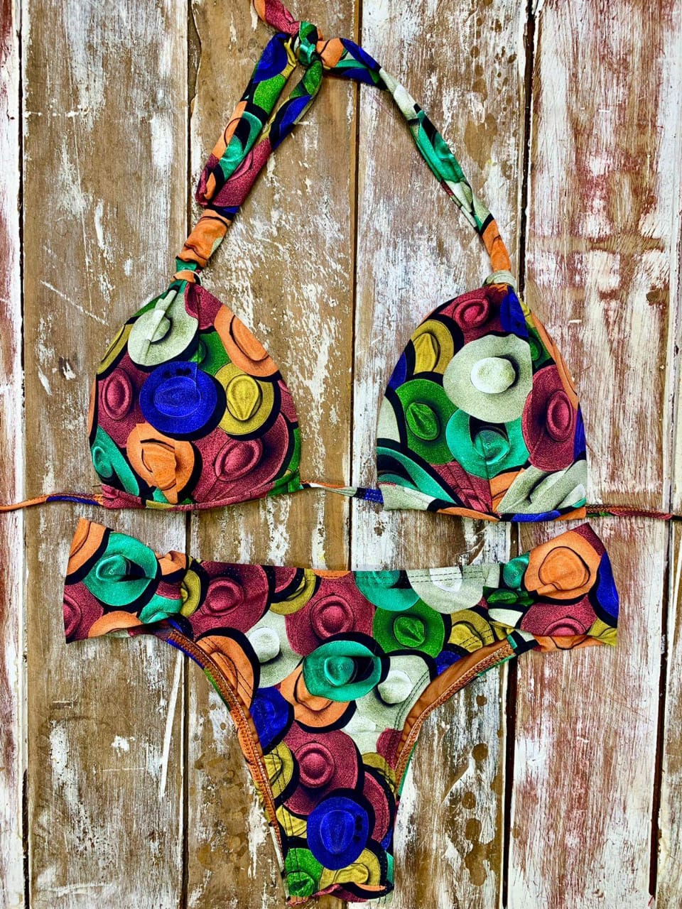 Rainbow Rose Petals 2 piece Multi color Brazilian Bikini swimwear